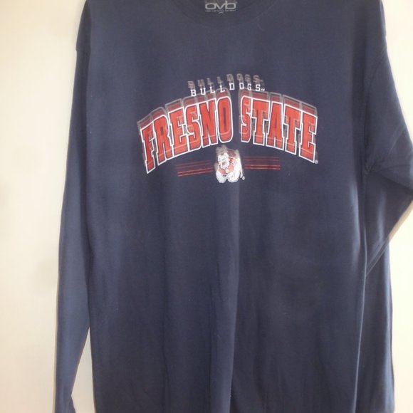 NEW Navy Fresno State Bulldogs Team Stack Long Sleeve T-Shirt sz. Large - Picture 4 of 4